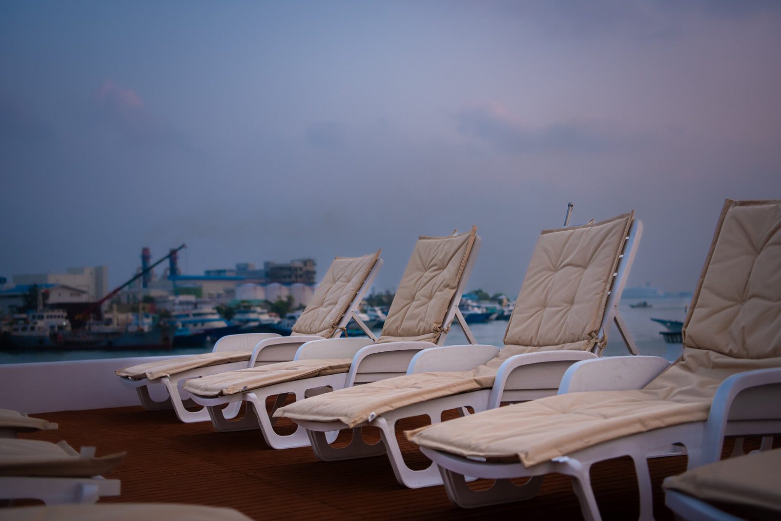 The sun deck, at dusk