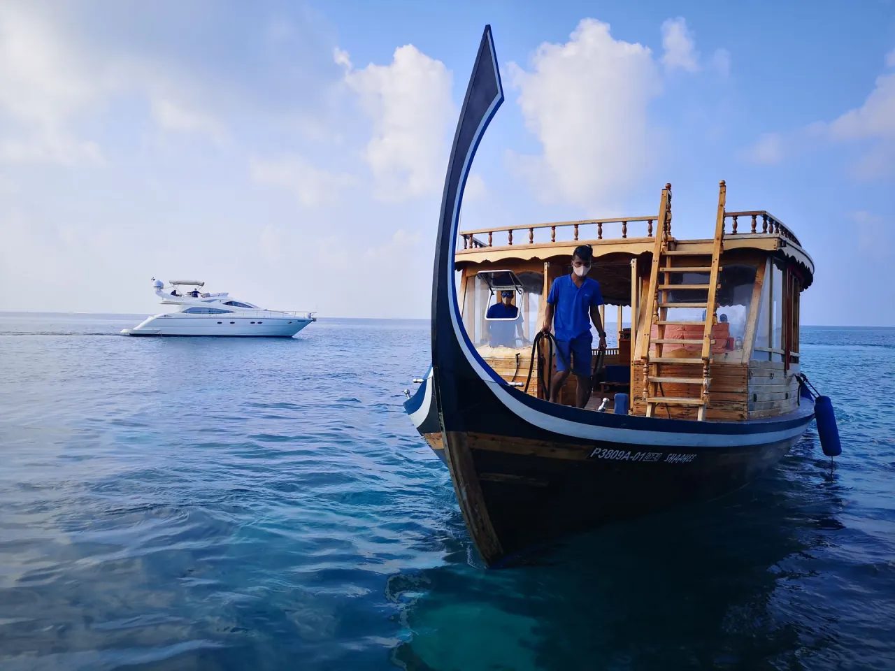 A dhoni in the channel