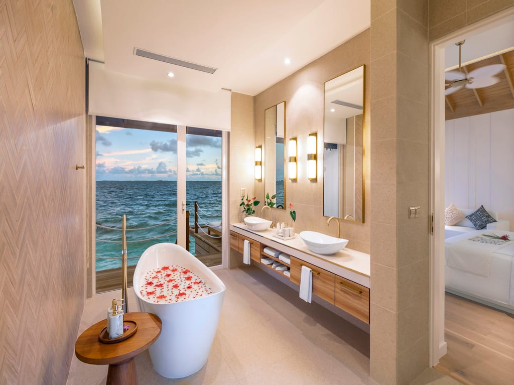Sunset Water Villa with Pool · One bedroom · over-water sunset