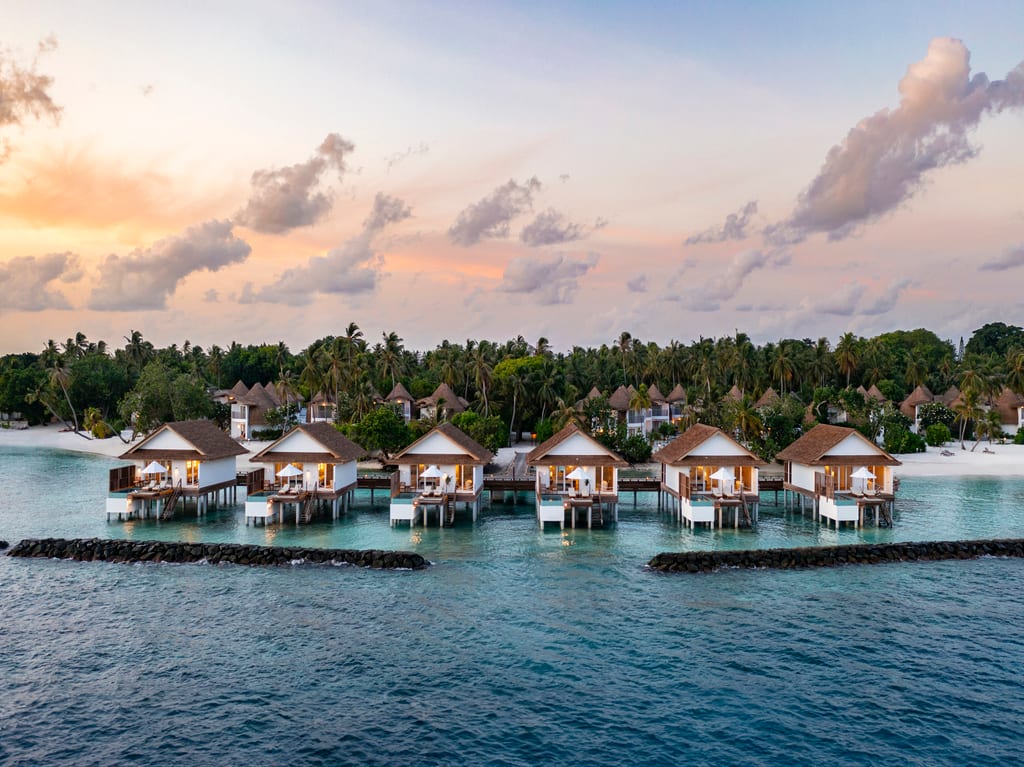 Sunset Water Villa with Pool · One bedroom · over-water sunset