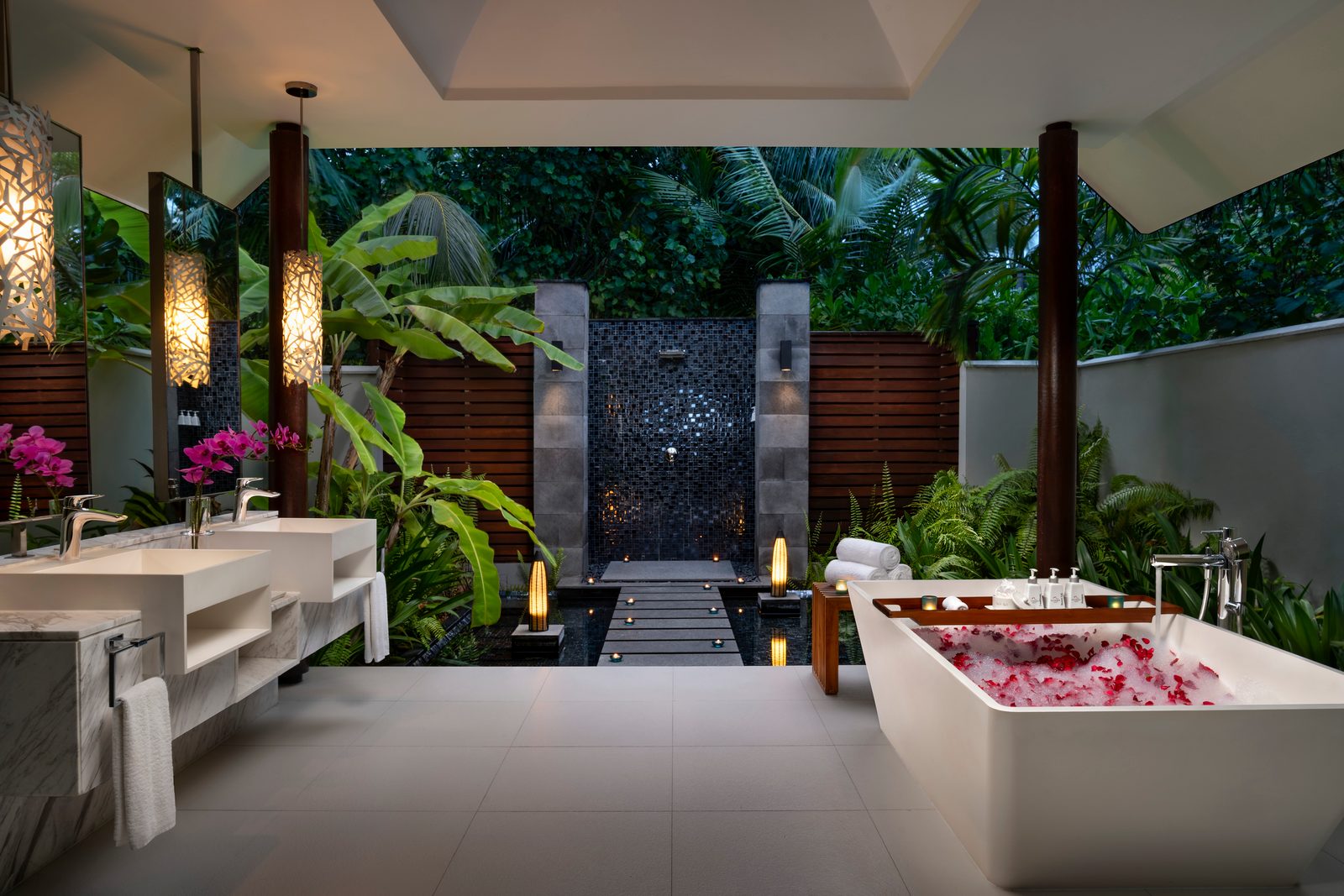 Beach Pool · bathroom at night